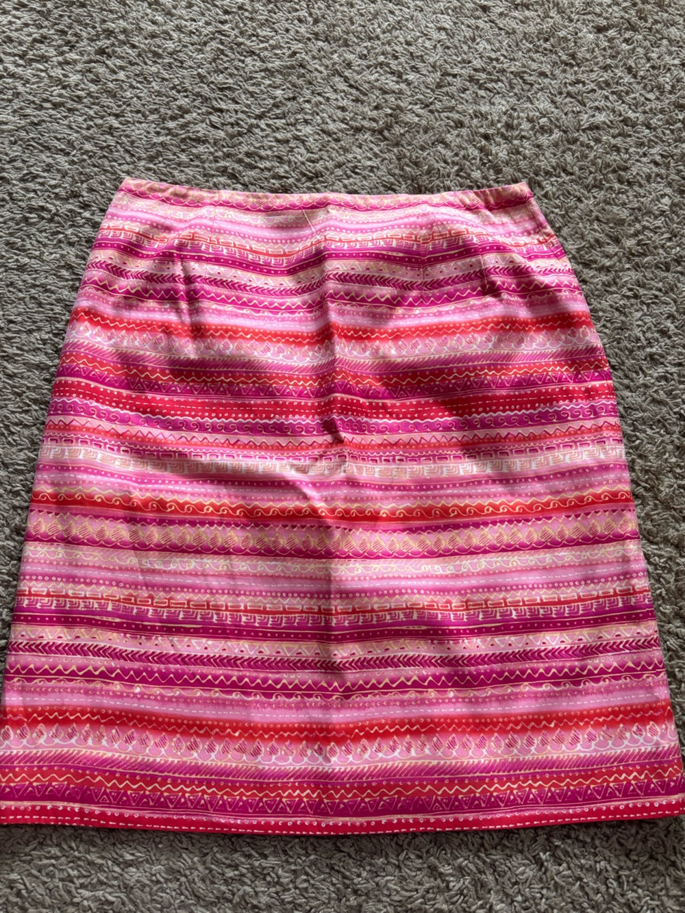 Talbots Pink & Coral Patterned Skirt
